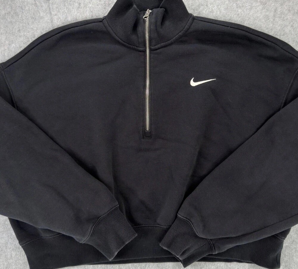Nike Intensity Gymnastics Sweatshirt Jacket Womens L Black Mock Neck Heavyweight